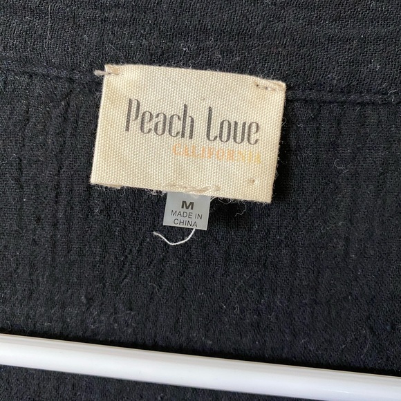 Button up shirt crimped cotton black M - Picture 2 of 3